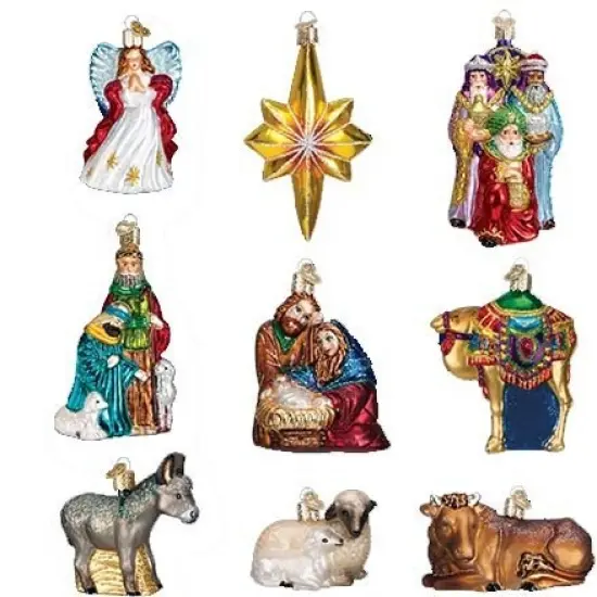 Old World Christmas Nativity Collection Glass Ornaments Set Of 9 {5}