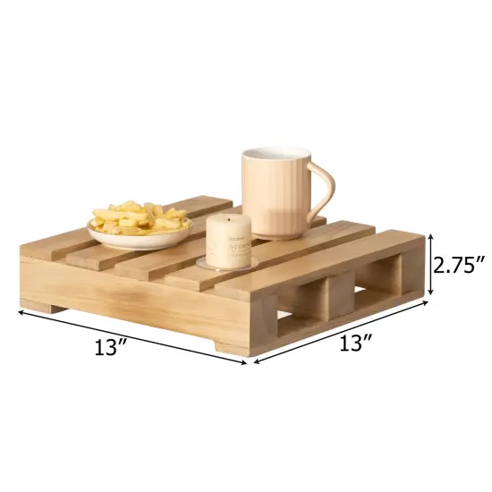 Vintiquewise Rustic Wooden Pallet Display Stand Natural Wood Riser for Home Decor Table Centerpiece Candle or Dessert Holders Plant Pot DIY Craft Party Accents and Event Presentation {10}