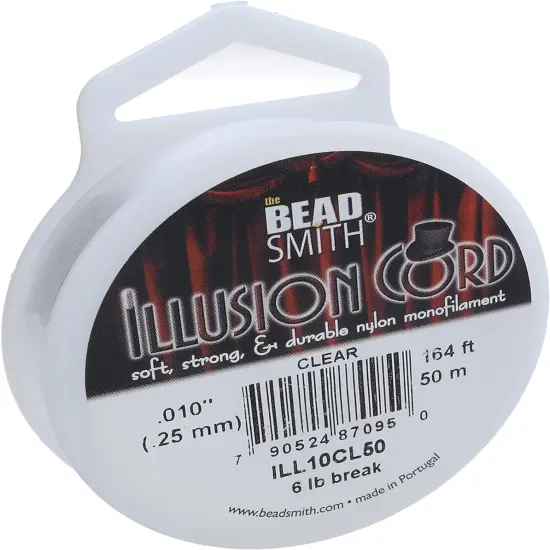 The Beadsmith Illusion Cord &ndash; Durable Nylon Monofilament &ndash; Clear Color, 0.254mm Diameter, 50-Meter Spool &ndash; Jewelry Making Cord for Creating Necklaces, Bracelets and DIY Crafts {5}