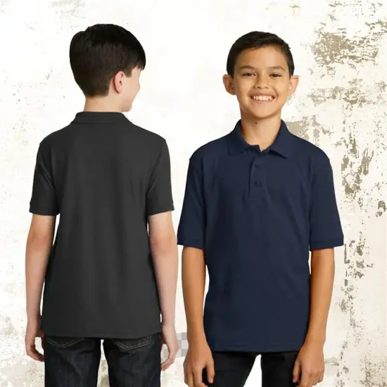Kids Half Sleeve Polo T-Shirts &ndash; 100% Cotton, Soft & Breathable Fabric, Boys' Casual Wear, Youth Classic Fit, Durable & Stylish School Uniform Tee {2}