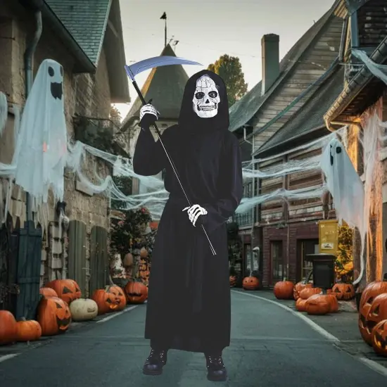 Grim Reaper Dress Up Costume for Boys Halloween {2}
