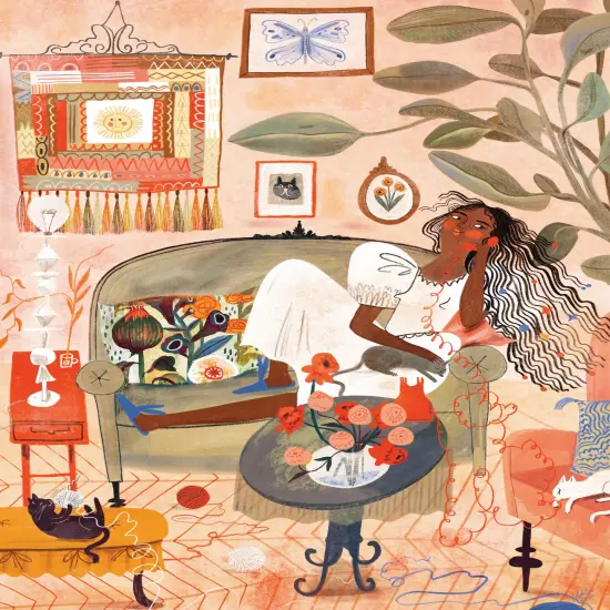 New York Puzzle Company Cozy Night In 500 Piece Piece Jigsaw Puzzle {3}