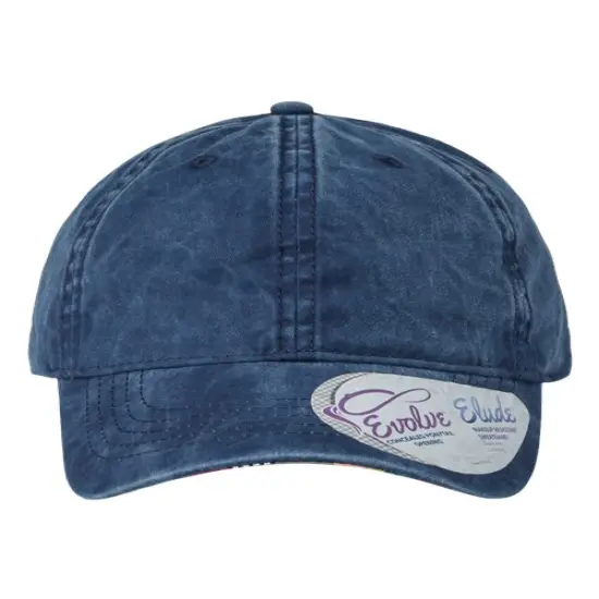 Infinity Her&reg; Women's Pigment Dyed with Fashion Undervisor Cap Navy/ Stripes {1}