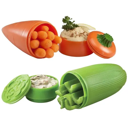 Hutzler Celery & Carrot Dip To-Go Lunch Snack Storage Container Set {1}