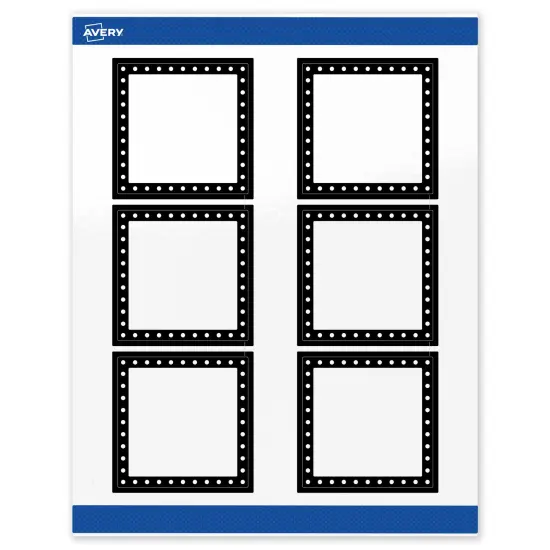 Avery Printable Square Labels, Black and White Polka Dots, 3" x 3", Glossy White Square Labels, Permanent, Laser/Inkjet, 60ct, Great for Product Labels {1}