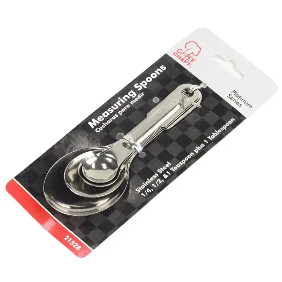 Chef Craft 4 Piece Nesting Stainless Steel Measuring Spoon Set - 1/4 Teaspoon to 1 Tablespoon {3}
