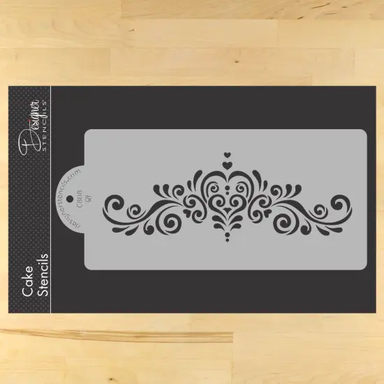 Amore Cake Stencil Side | C808 by Designer Stencils | Cake Decorating Tools | {1}