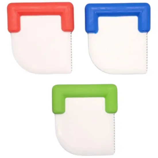 Handy Housewares Durable 3" Nylon Plastic Pan Scraper Tool with Serrated Blade & Anti-Slip Handle - Random Color {1}