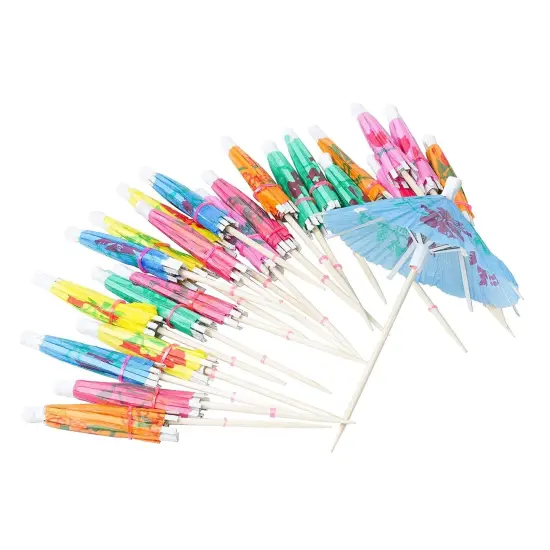 Chef Craft 24pc Party Umbrella Picks - Great for Cocktail Drinks & Appetizers {1}