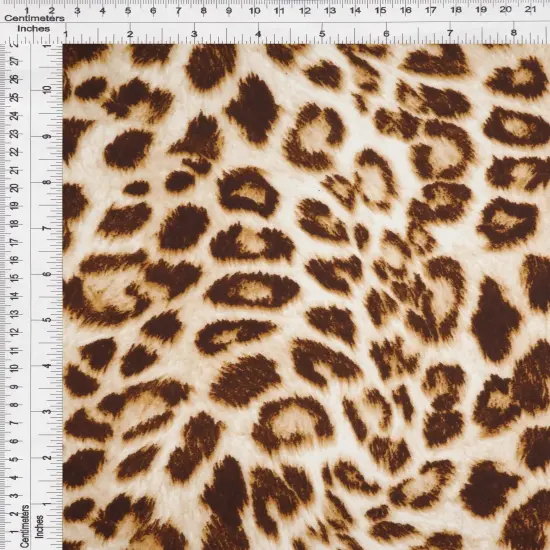 Taupe Animal Print DTY Brushed Knit Fabric 1 Yard Soft Stretch Lightweight 58/60" Wide {3}