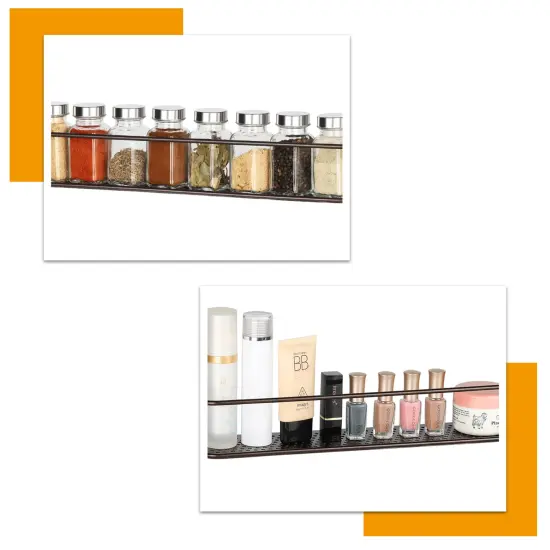 4pcs Large Brown Tiered Spice Rack &ndash; Step Shelf Organizer for Kitchen Cabinet, Countertop & Pantry Storage {5}