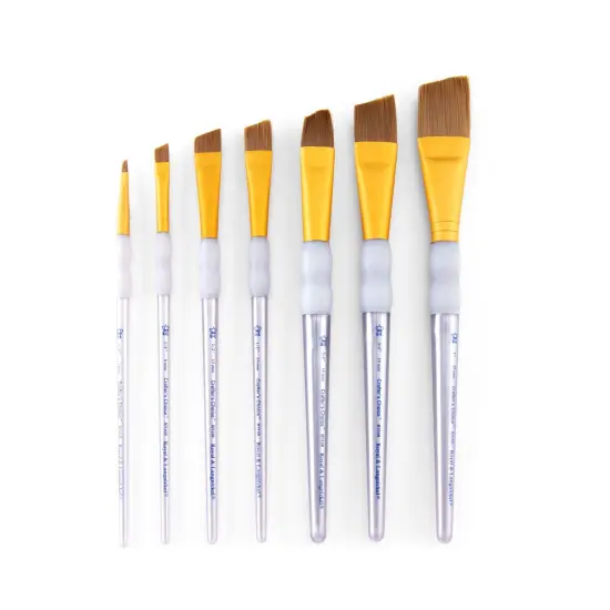 RCC 312 | Crafter's Choice&trade; 7pc Brown Taklon Angular Brush Set {3}