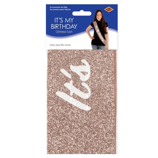 6 Pack Bulk It's My Birthday Party Glittered Sash {4}