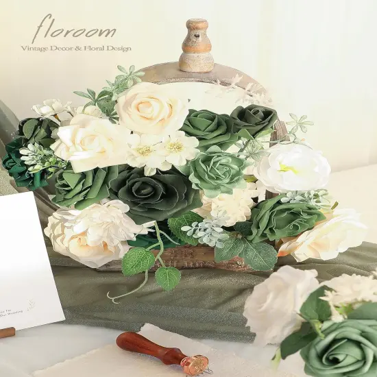 Olive Green Artificial Flowers Bouquets {2}