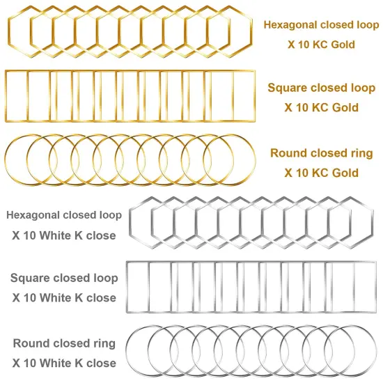 60 Pieces Earrings Beading Hoop for Jewelry Making, Earrings Findings Hoops Earring Charms Open Bezel Pendant Frame for DIY Craft,Earring Necklace,Crafts Supplies ( (Round/Square/Hexagon)) {1}