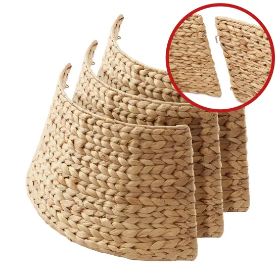 Casafield Christmas Tree Collar, Woven Water Hyacinth Tree Base Cover with Cord Cut Out {5}