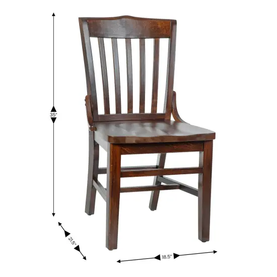 Emma and Oliver School House Back Wooden Restaurant Dining Chair Mahogany {10}