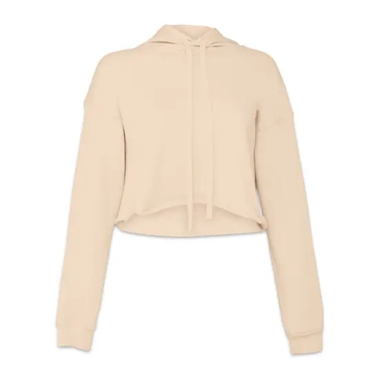 Bella + Canvas Cropped Fleece Hoodie - Heather Dust, Size Large {1}