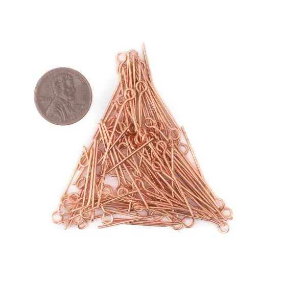The Bead Chest Copper 21 Gauge 1 Inch Eye Pins (Approx 100 pieces) {2}
