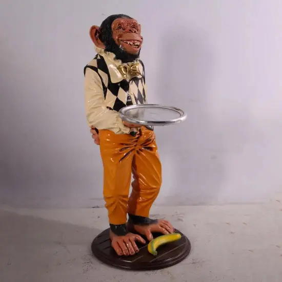 Large Monkey Butler Life Size Statue {4}
