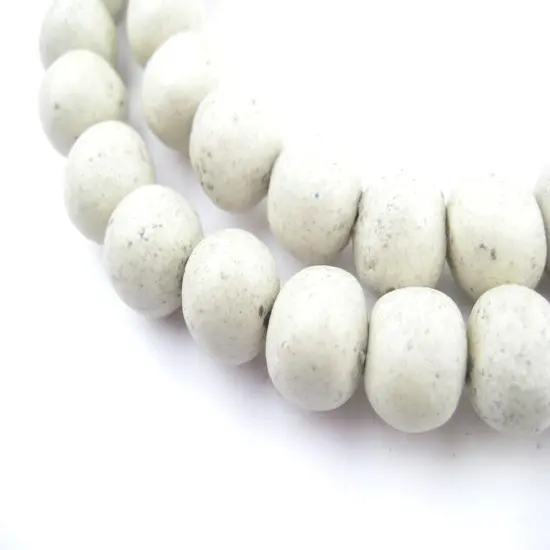 The Bead Chest Moroccan Pottery Beads, White, Round: Genuine North African Berber Tribal Beads for DIY Jewelry Making and More {2}