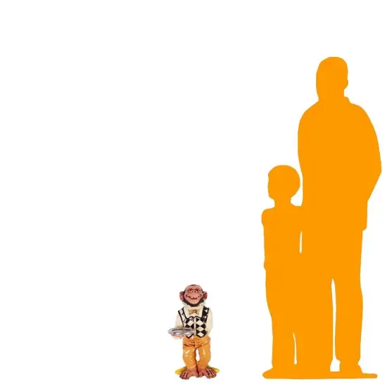 Small Monkey Butler Statue {2}