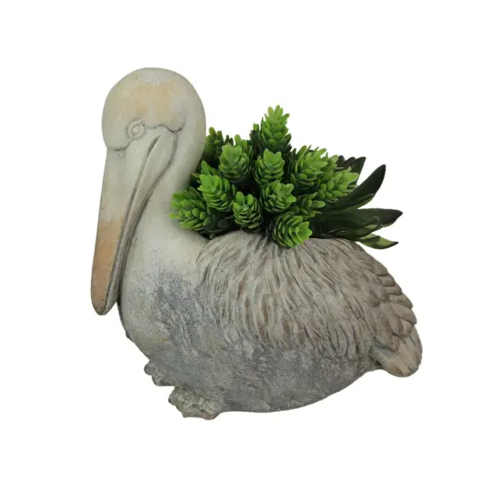 Whimsical Pelican Planter, Gray Finish, Coastal Decor for Home & Garden {4}