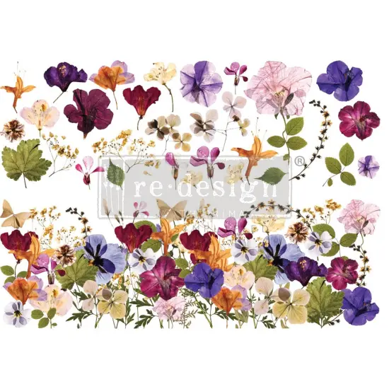 Decor Transfers&reg; - Pressed Flowers - total sheet size 24"x35", cut into 2 sheets {1}