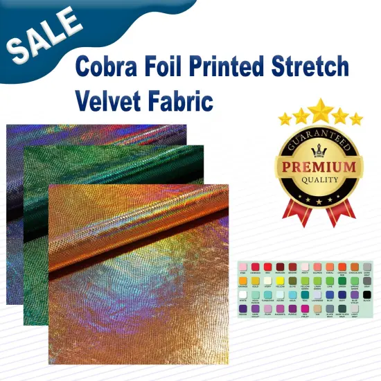 Cobra Foil Printed Stretch Velvet Fabric Coral {1}