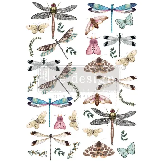 DecorTransfers&reg;-RiverbedDragonflies-totalsheetsize24x35,cutinto2sheets rub-ons {1}