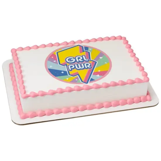 Girl Power Baby Shower Edible Cake Topper Icing Image, {4}