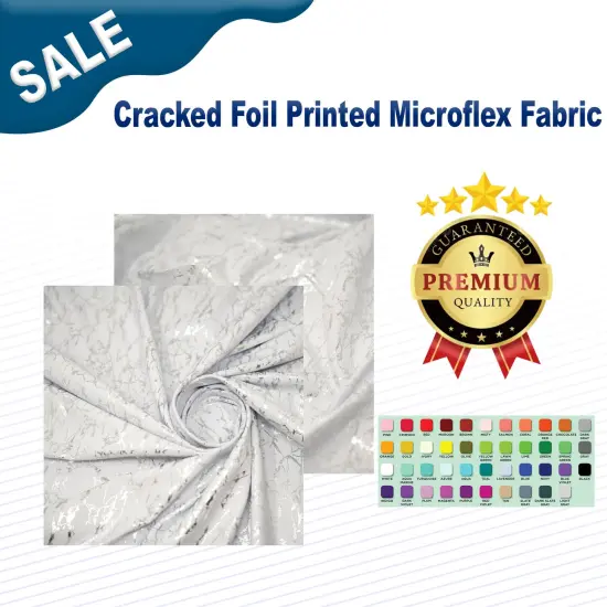 1 Yard Cracked Foil Printed Fabric 36" x 58/60" Length by Width Navy/Gold {2}