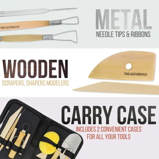 Pottery & Clay Tools Sets (26-Piece) - 12 and 14-Piece Set Include Pottery Tools, Canvas Case for Sculpting, Ceramics, and Easy Storage & Transport {3}