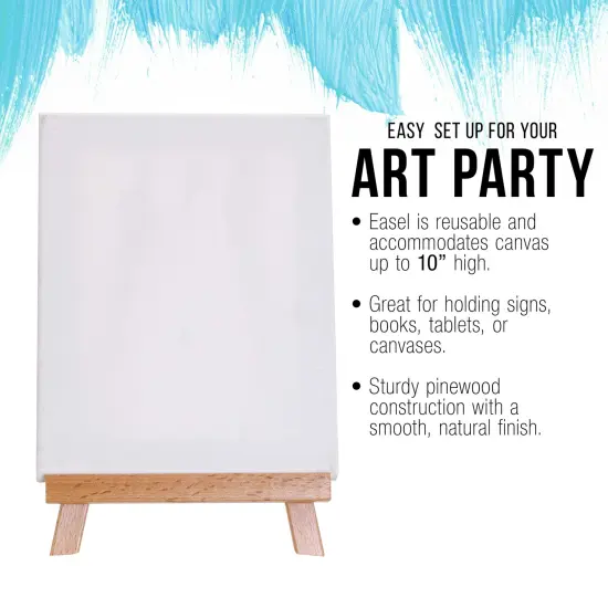 10.5" Small Wooden Tabletop Easel for Painting and Display Stand - A-Frame Table Top Easel, Canvas Holder {4}