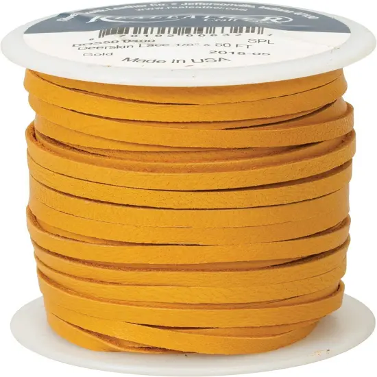 Realeather Deerskin Leather Lace | Size 3/16" x 50' (4.8mm x 15.24m) | 2/3 oz Thickness (.8-1.2mm) {6}