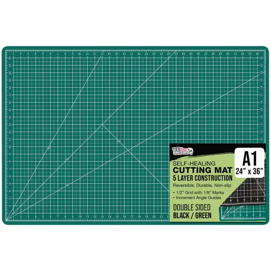 24" x 36" Self-Healing Cutting Mat 5-Ply - Double-Sided Green/Black Craft Mat, Non-Slip Cutting Mats for Crafts, Sewing, Quilting, Scrapbooking {1}
