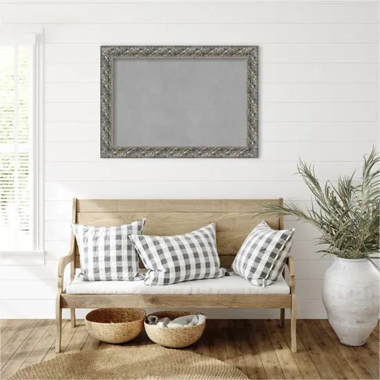 Silver Luxor Wood Framed Magnetic Board {6}