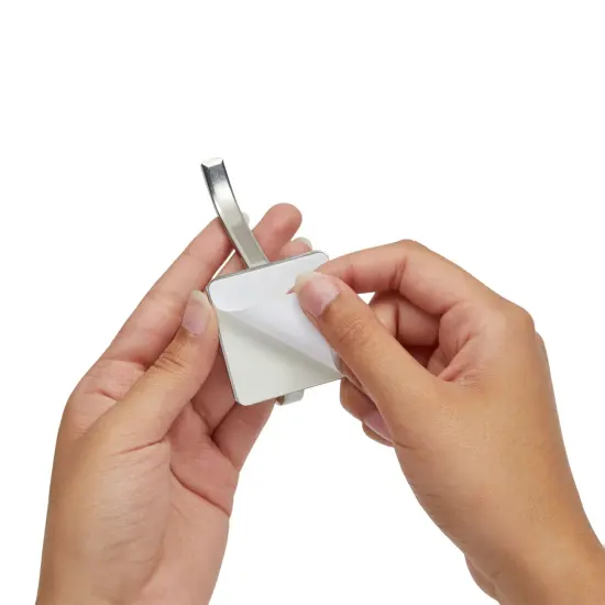 6 Pack Double Post Adhesive Wall Hooks, Heavy Duty Stainless Steel for Hanging Towel Coat Hat (3.6 in) Silver {4}