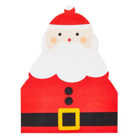 50 Pack Santa Claus Christmas Paper Napkins for Holiday Party Supplies (5 x 6 In) Red {3}