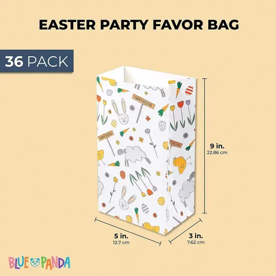 Easter Goody Bags for Candy, Bulk Pack Party Favor Set (5.2 x 8.7 x 3.3 In, 36 Pack) {2}