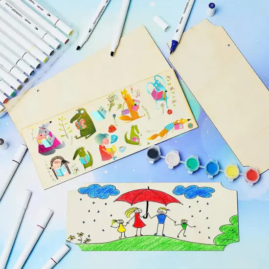 10 Pcs Unfinished Hanging Wood Sign 9. 8 x 3. 9 Inch {4}