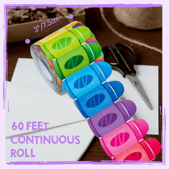 Colorful Crayon - 60 Feet Bulletin Board Borders {4}
