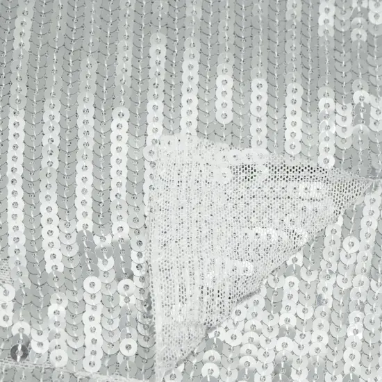 1 Yard Flounce Fringe Stretch Mesh Sequin Fabric Gold {5}