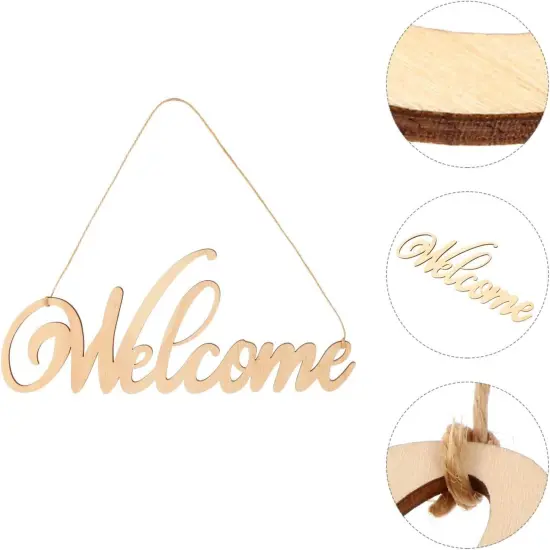 4-Pack Wooden Hanging Sign Unfinished Hanging Plaque {2}