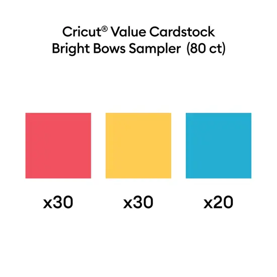 Cricut Value Card Stock, Bright Bows Sampler, 8.5 in x 11 in, 80 Sheets, 80 Count {3}