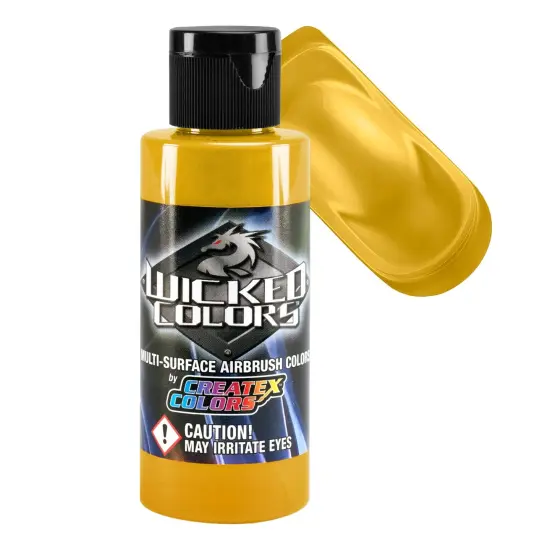 Golden Yellow - Wicked Colors Airbrush Paint, Semi-Gloss Finish, 2 oz. {1}