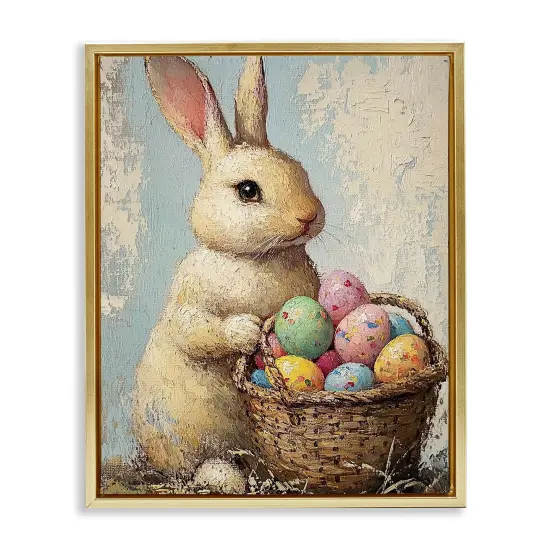 Stupell Industries Easter Bunny Basket Floating Frame By Franklyn Gregory {1}