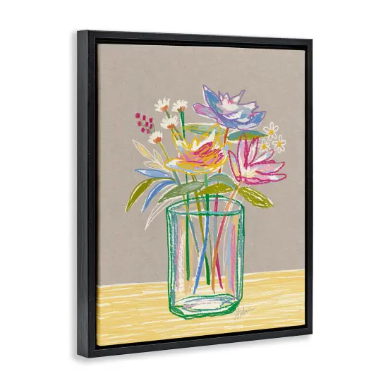 Stupell Industries Abstract Outlines Flower Arrangement Floating Frame By Lisa Nohren {3}