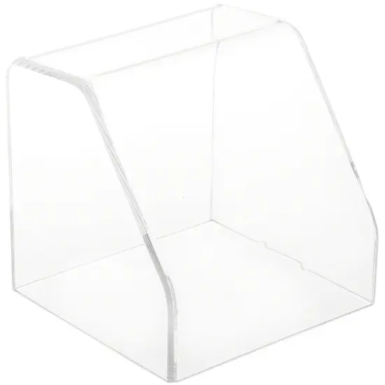 Plymor Clear Acrylic Slanted Front Display Case with No Base, 4" x 4" x 4" {1}