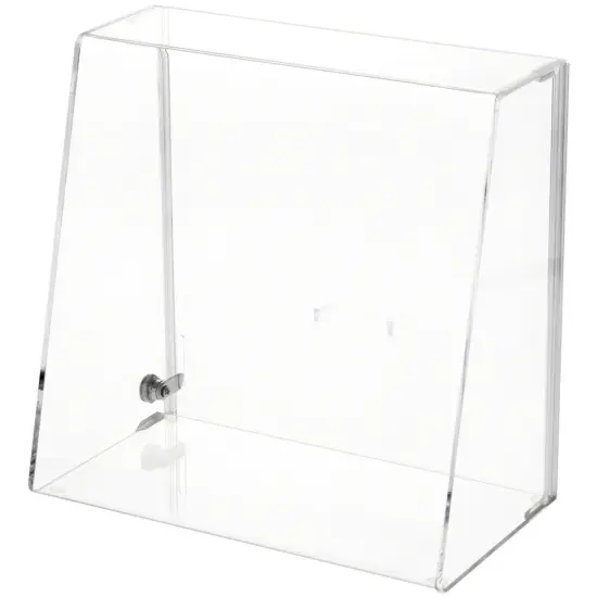 Plymor Clear Acrylic Locking Display Case with Slanted Front and Sliding Back, No Shelves {1}